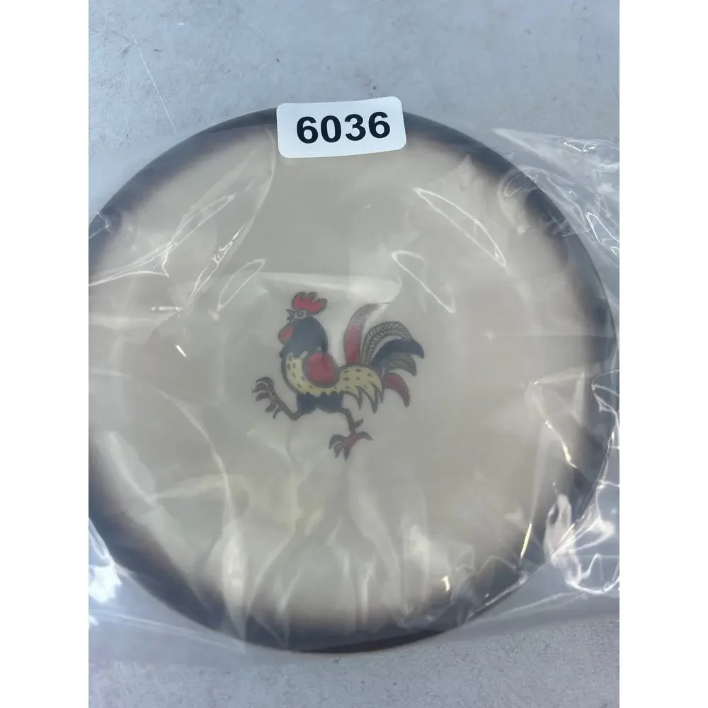 Vintage MCM Metlox Poppytrail Red Rooster Salad Plates Retro California‎ 6 inch